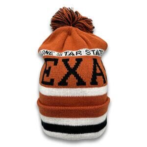 Texas Lone Star State Long Beanie Double Layered Pom Winter Snowboard Ski Hat